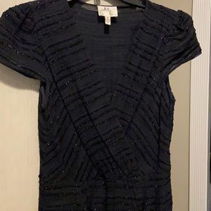 Milly, Size 4, Navy stripe sparkle dress.